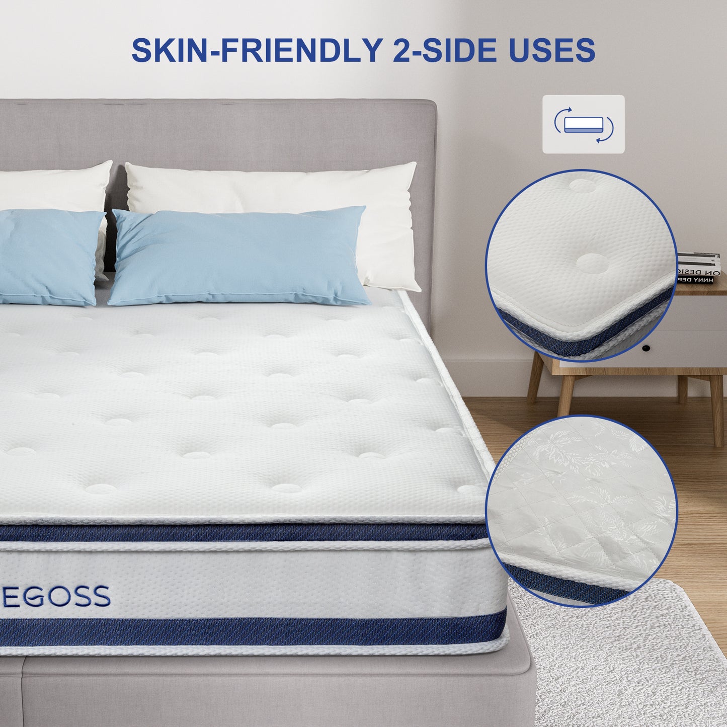 Single Bed Mattress, Hybrid Double Bed Mattress, Single Bed Mattress With Individual Pocket Springs, Boxed Plush Foam Mattress, Medium Soft, Sports Isolation Pressure