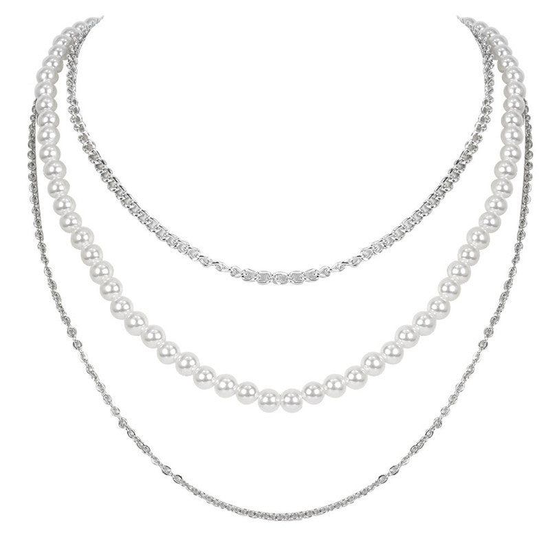 European And American Fashion Style Personalized Pearl Multi-layer Necklace