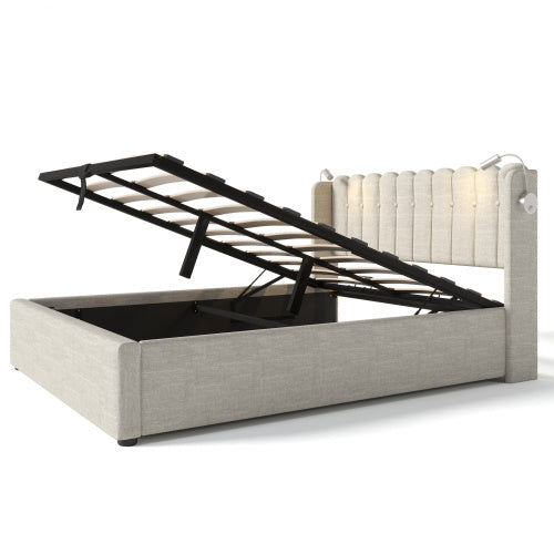 Linen Storage Space Bed Frame With Mattress  Size 160cmx200cm
